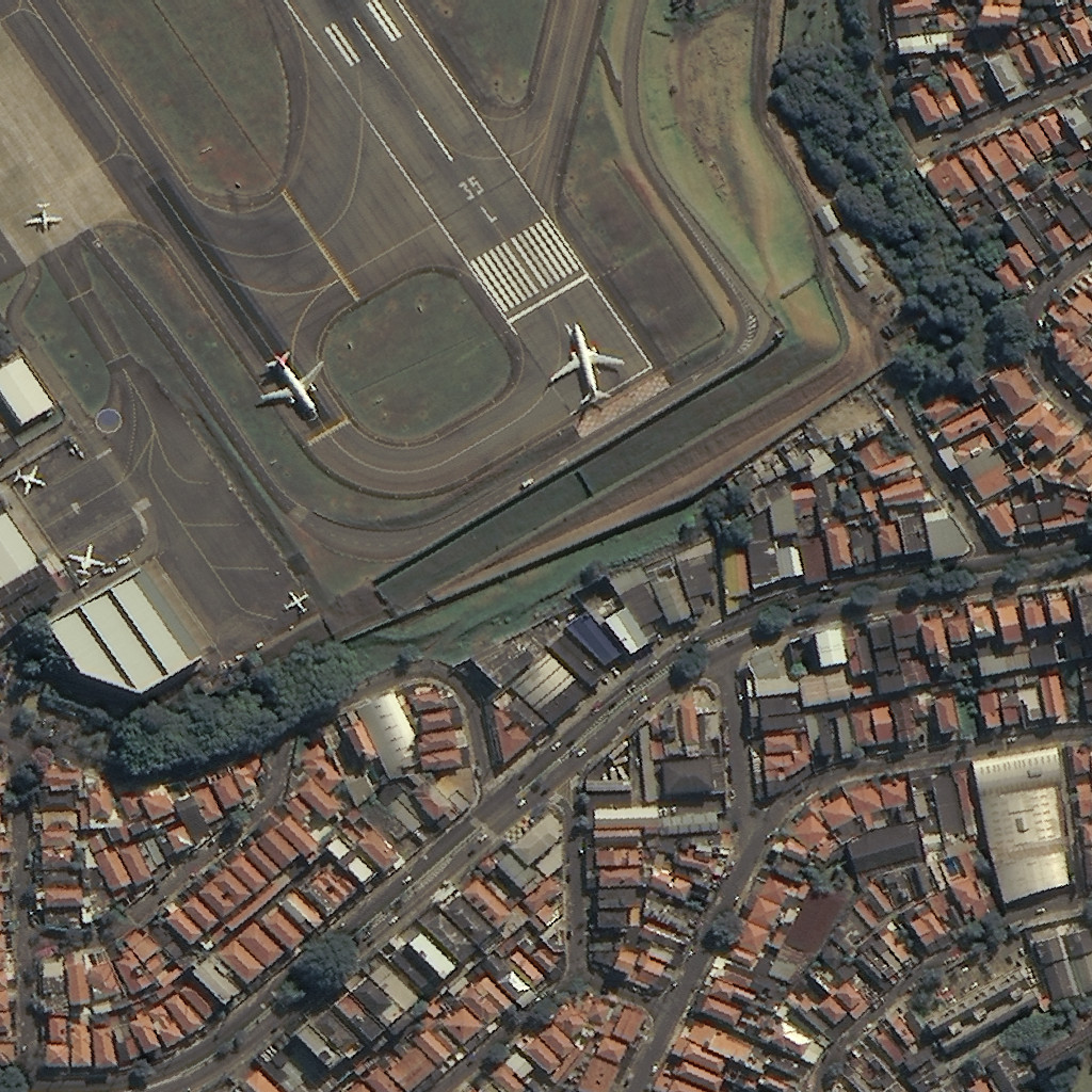 Aeroporto de Congonhas: Cabeceira da Pista e &Aacute;rea Residencial (imagem RGB)